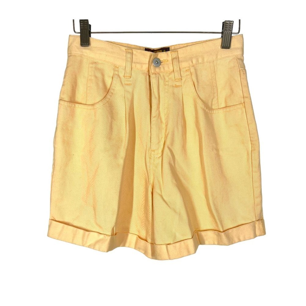 Vintage 90s Orange High Rise Denim Shorts 8